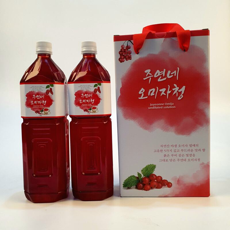 농업회사법인 향로봉오미자주식회사,［원더구독］수제 오미자청 1.5L(2병) 오미자원액 오미자엑기스 오미자 [주연네 오미자]
