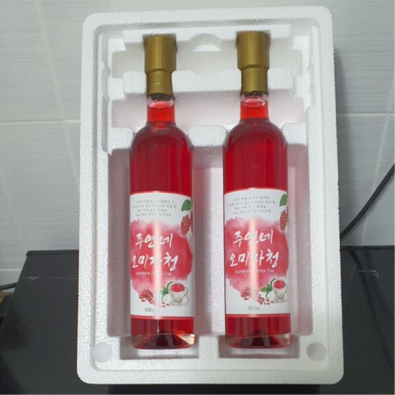 농업회사법인 향로봉오미자주식회사,수제 오미자청 500mL(2병) 원액 엑기스l[주연네 오미자]