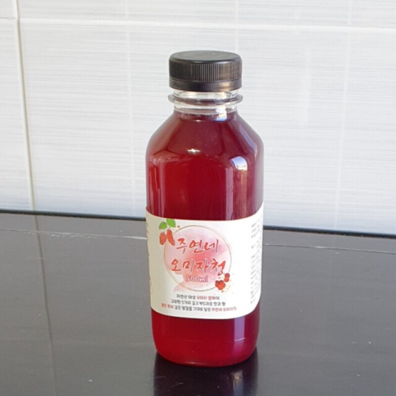 농업회사법인 향로봉오미자주식회사,(강원on)수제 오미자청 500ml 펫트병(1병) 오미자원액 오미자엑기스 오미자 [주연네 오미자]
